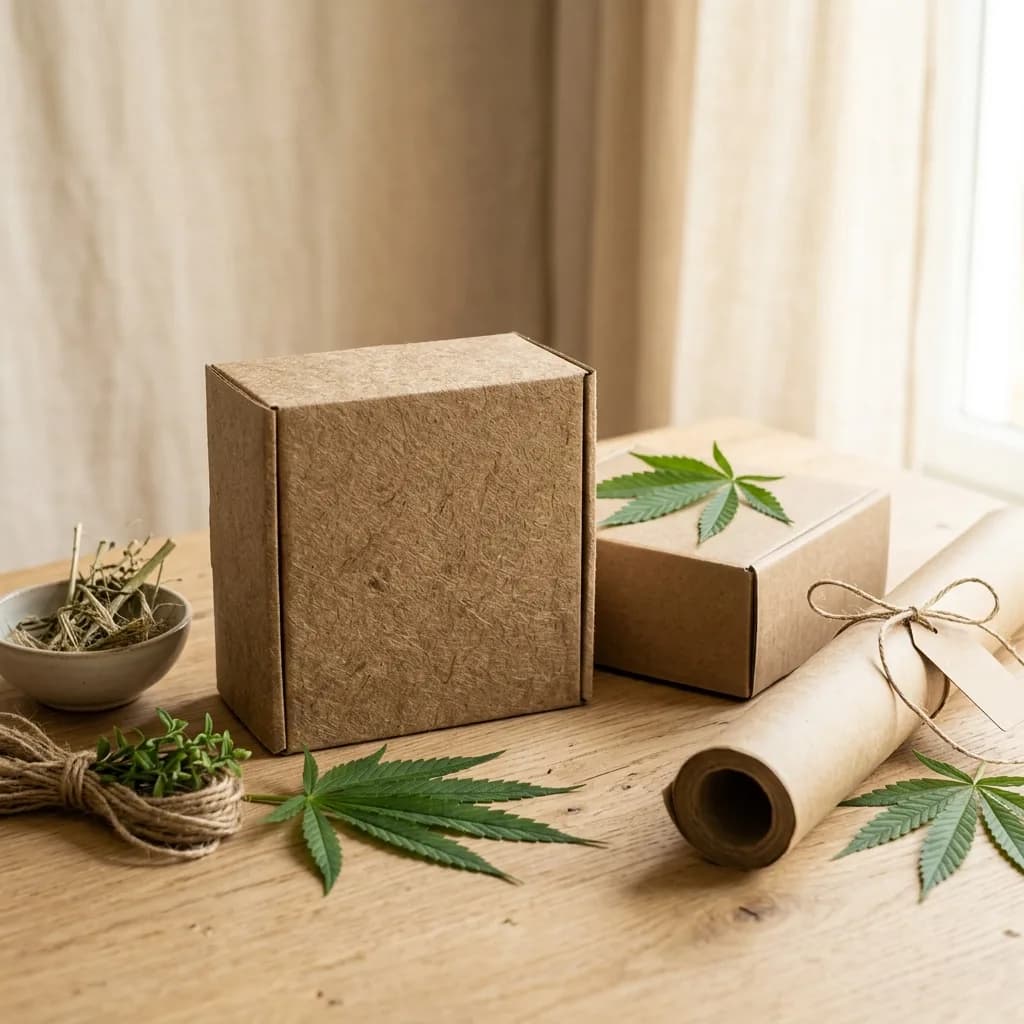 Concept image of moulded fibre packaging and a kraft pouch